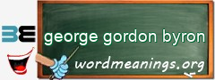 WordMeaning blackboard for george gordon byron